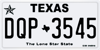 TX license plate DQP3545