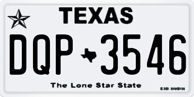 TX license plate DQP3546