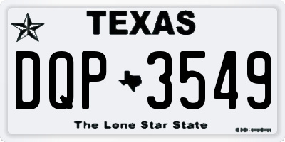 TX license plate DQP3549