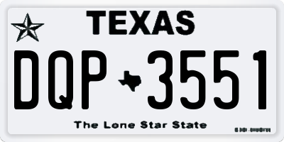 TX license plate DQP3551
