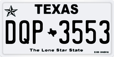 TX license plate DQP3553
