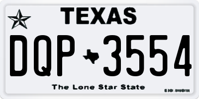 TX license plate DQP3554