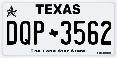TX license plate DQP3562
