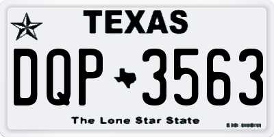 TX license plate DQP3563