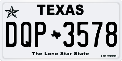 TX license plate DQP3578
