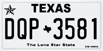 TX license plate DQP3581