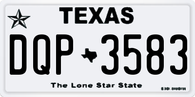 TX license plate DQP3583