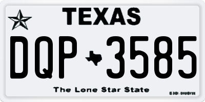 TX license plate DQP3585