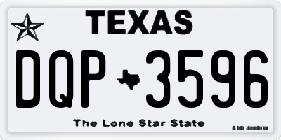 TX license plate DQP3596