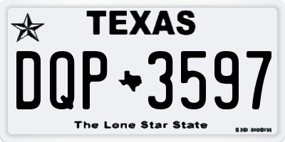 TX license plate DQP3597