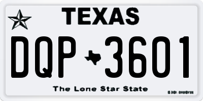 TX license plate DQP3601