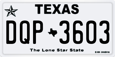 TX license plate DQP3603