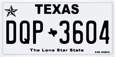 TX license plate DQP3604