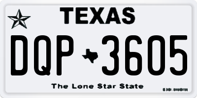 TX license plate DQP3605