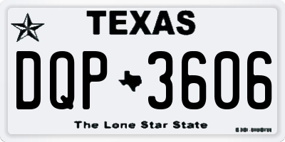 TX license plate DQP3606