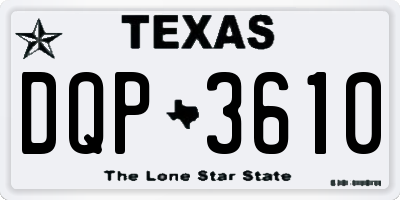 TX license plate DQP3610