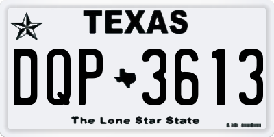 TX license plate DQP3613