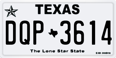 TX license plate DQP3614