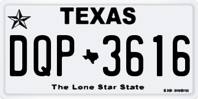 TX license plate DQP3616