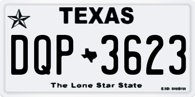TX license plate DQP3623