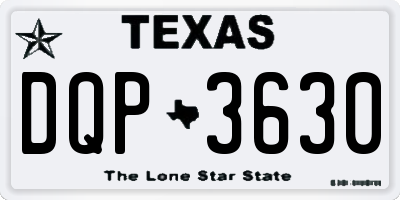 TX license plate DQP3630