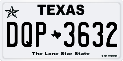 TX license plate DQP3632