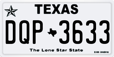 TX license plate DQP3633