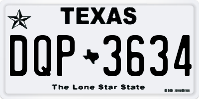 TX license plate DQP3634