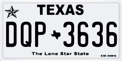 TX license plate DQP3636