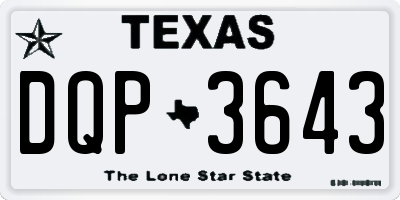 TX license plate DQP3643