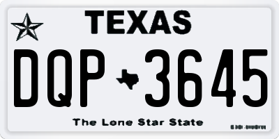 TX license plate DQP3645