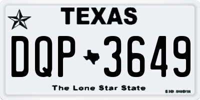 TX license plate DQP3649