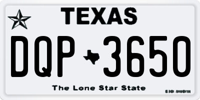 TX license plate DQP3650