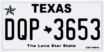 TX license plate DQP3653