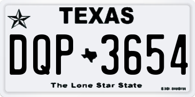 TX license plate DQP3654