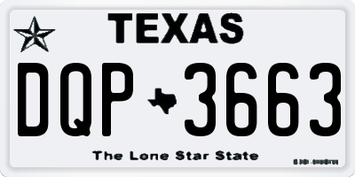 TX license plate DQP3663