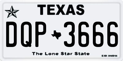 TX license plate DQP3666
