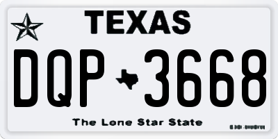 TX license plate DQP3668