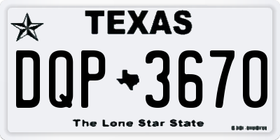 TX license plate DQP3670