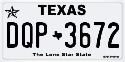 TX license plate DQP3672
