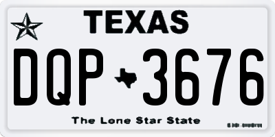 TX license plate DQP3676