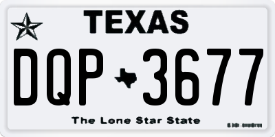 TX license plate DQP3677