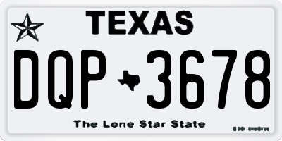 TX license plate DQP3678