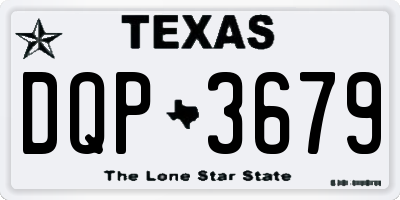 TX license plate DQP3679
