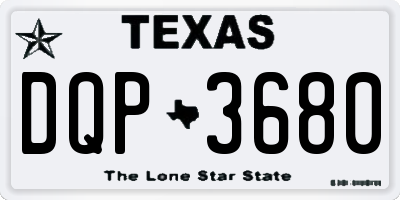 TX license plate DQP3680