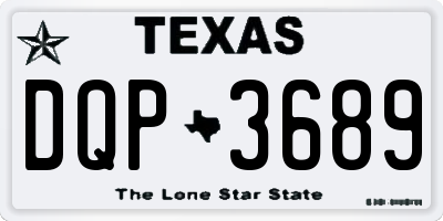 TX license plate DQP3689