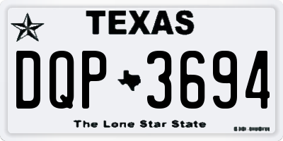 TX license plate DQP3694