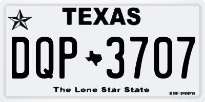 TX license plate DQP3707