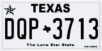 TX license plate DQP3713