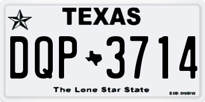 TX license plate DQP3714